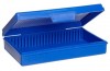 Caja PP azul para 25 portaobjetos Heathrow