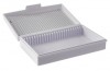 Caja PP blanca para 25 portaobjetos Heathrow