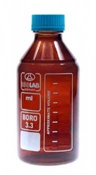 Frasco de vidrio ambar con tapa rosca 1L  Isolab