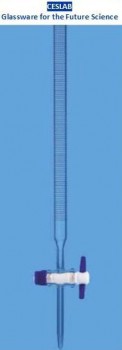 Bureta schellbach de vidrio 25ml llave PTFE  CESLAB