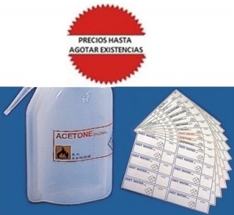 ETIQUETA DE PLASTICO ACETONA Kartell